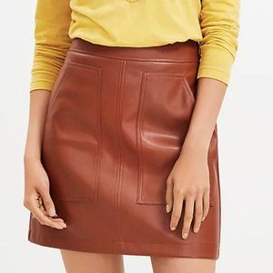LOFT Faux Leather Pocket Shift Skirt, tan, size 10 - NWT